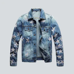 Color stars vintage denim jacket