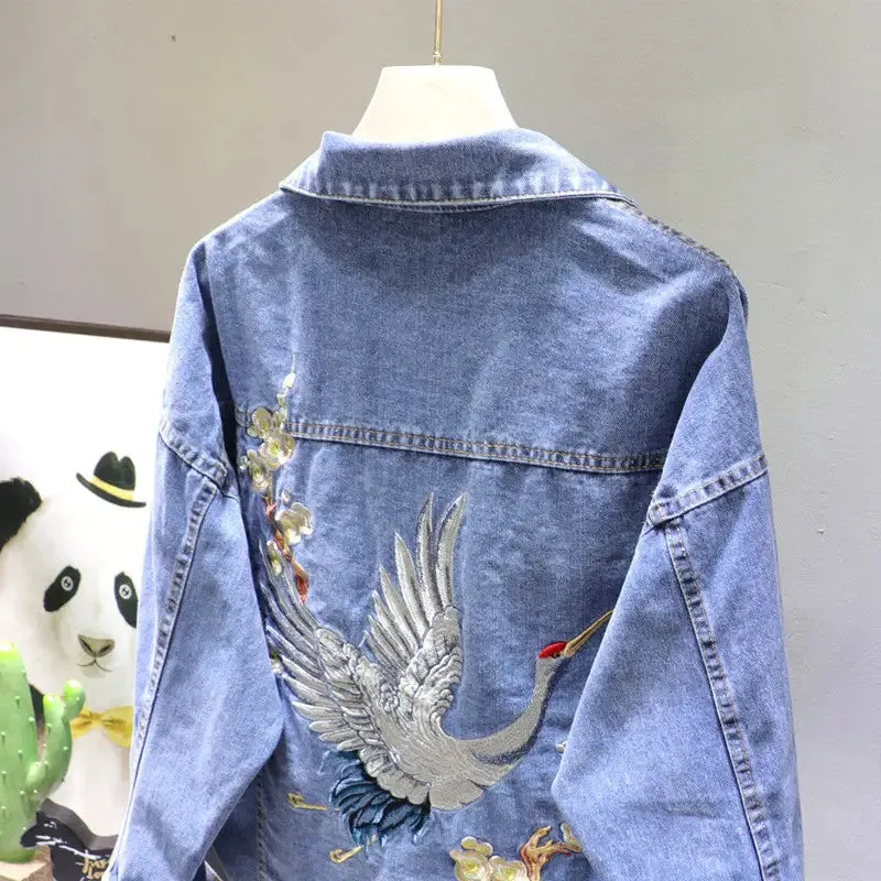 Japanese Crane Denim Jacket