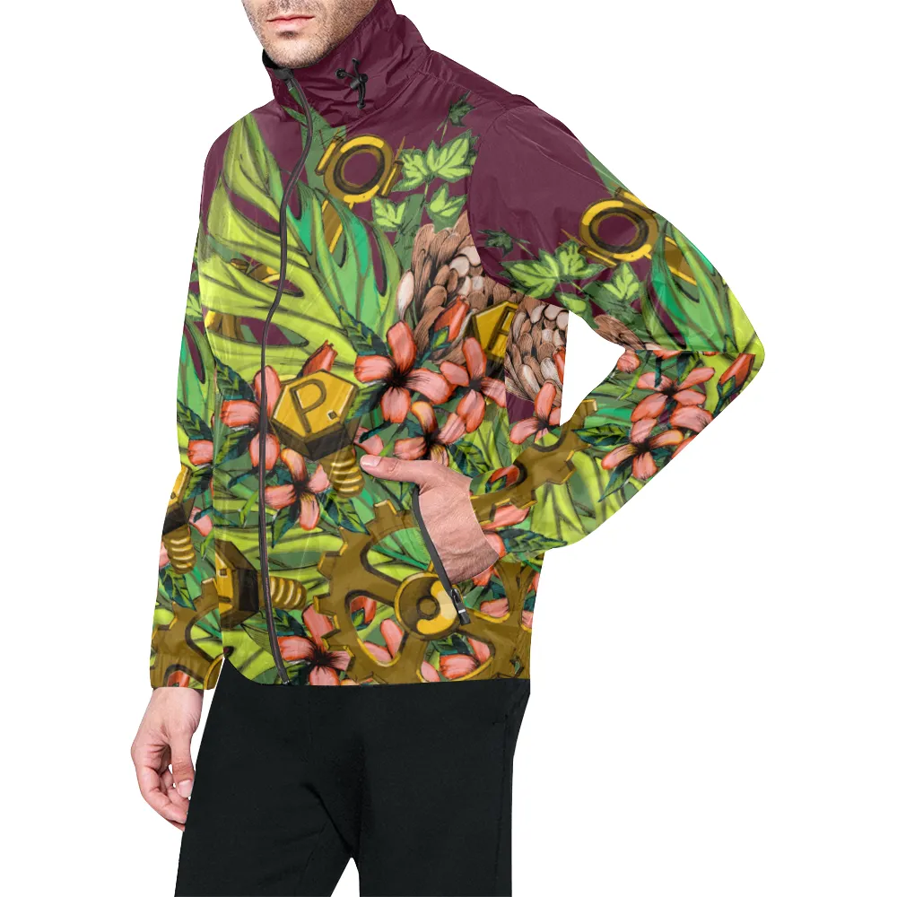 Mech Florale Burst Windbreaker Zipper Hoodie