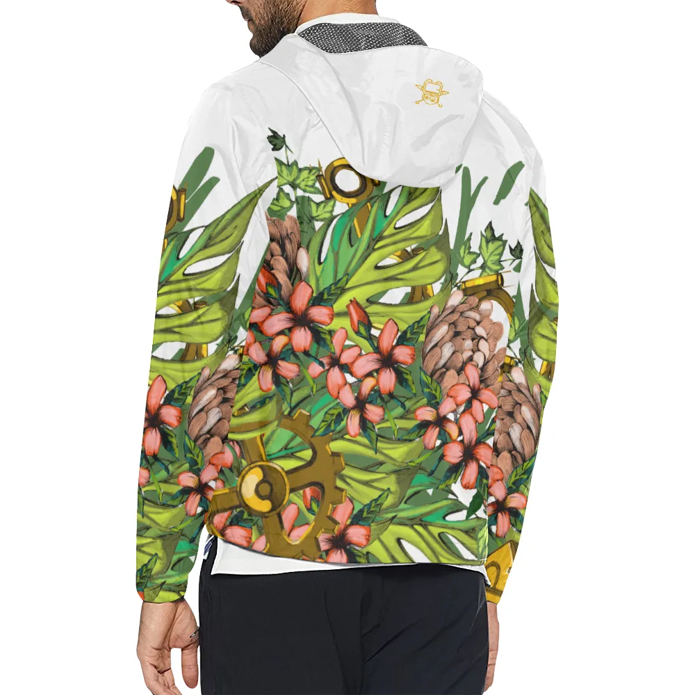 Mech Florale Burst Windbreaker Zipper Hoodie