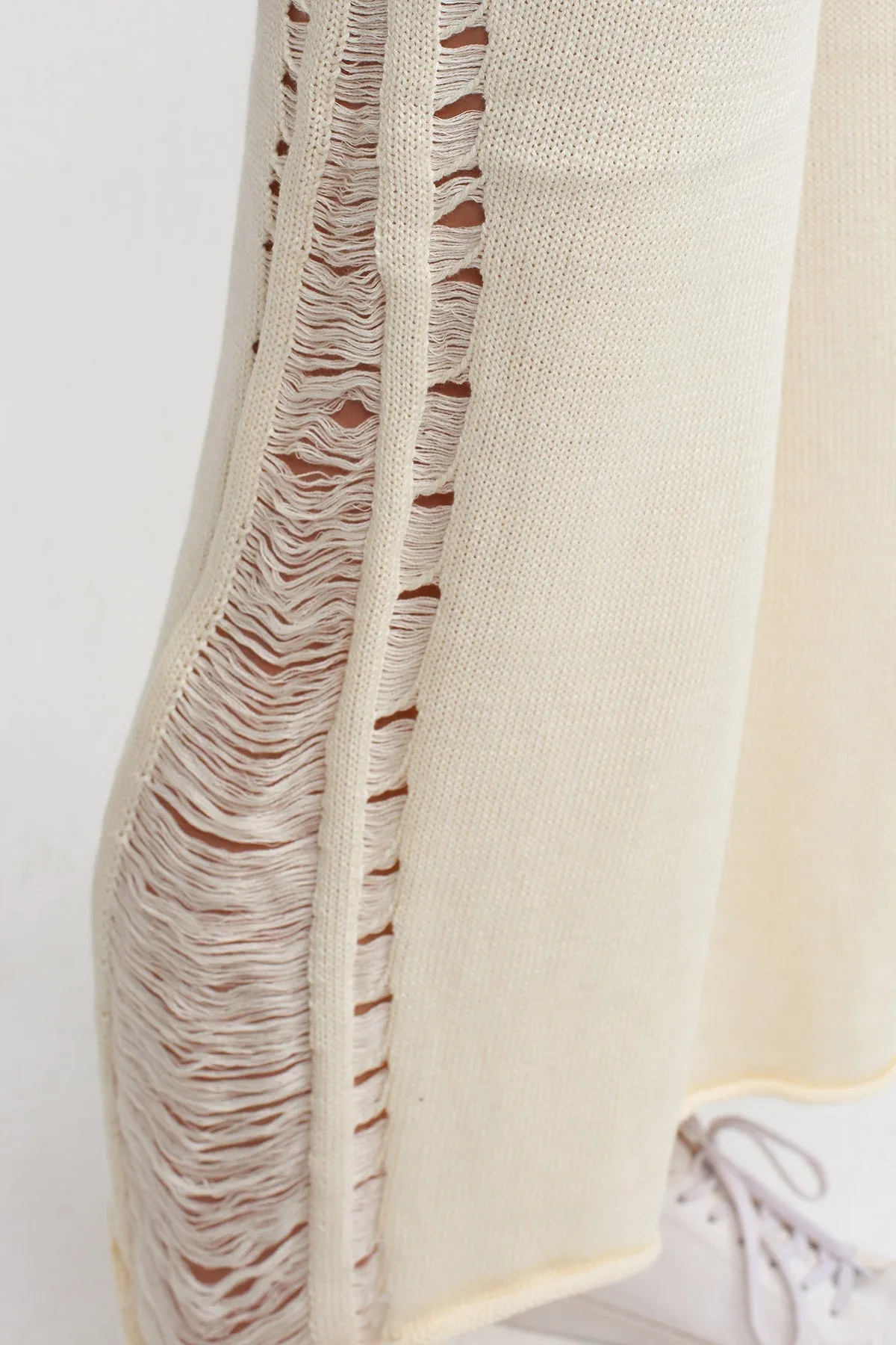 Nu Straight Fit Knit Trousers Natural