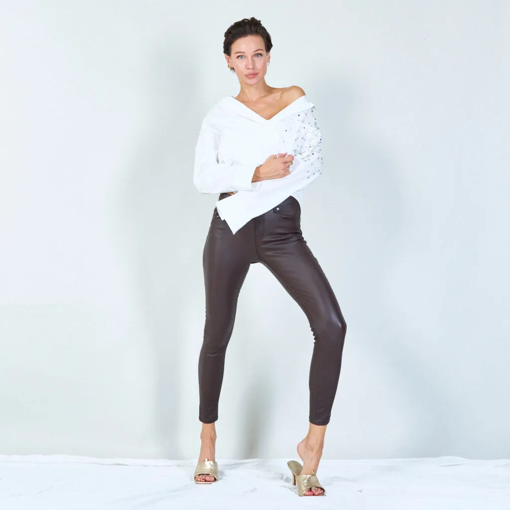Sleek high-waisted skinny pants wholesale