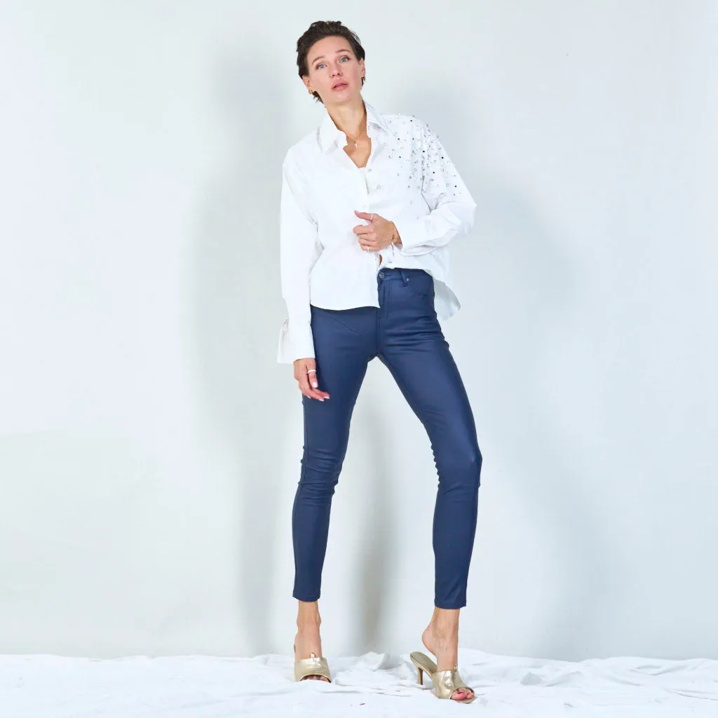 Sleek high-waisted skinny pants wholesale