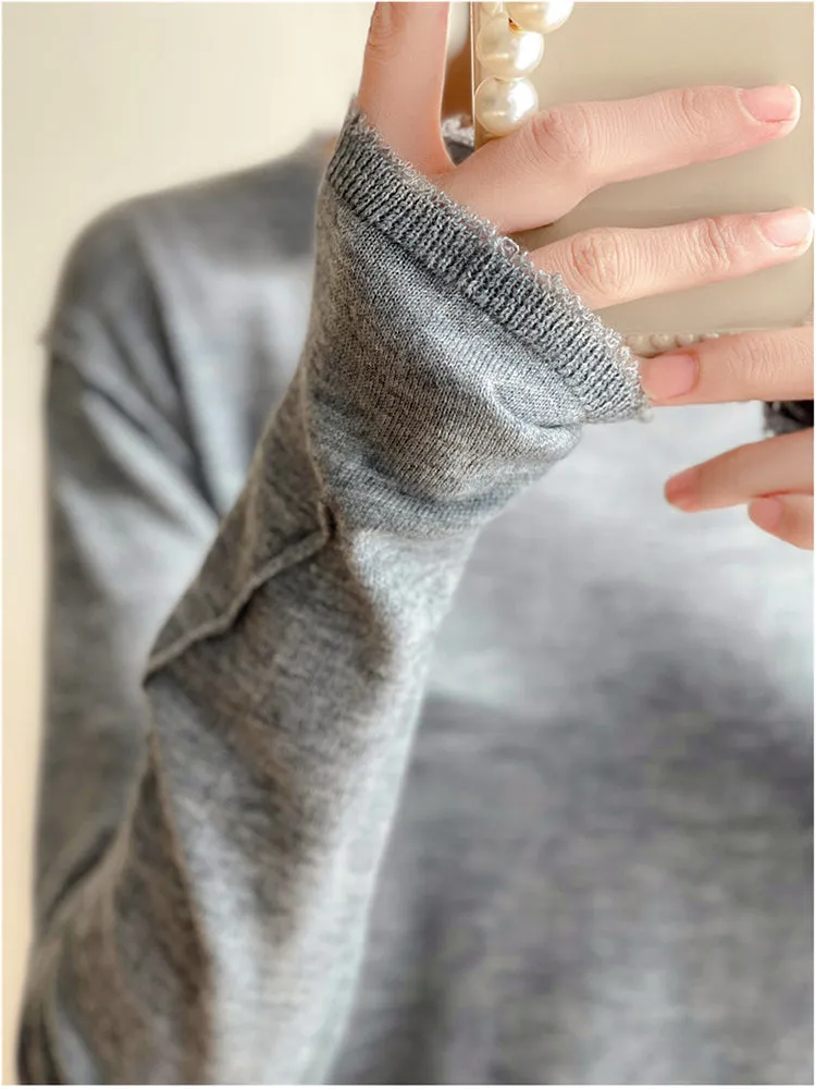Sophie  Thin Knitted Bottom Cashmere Sweater