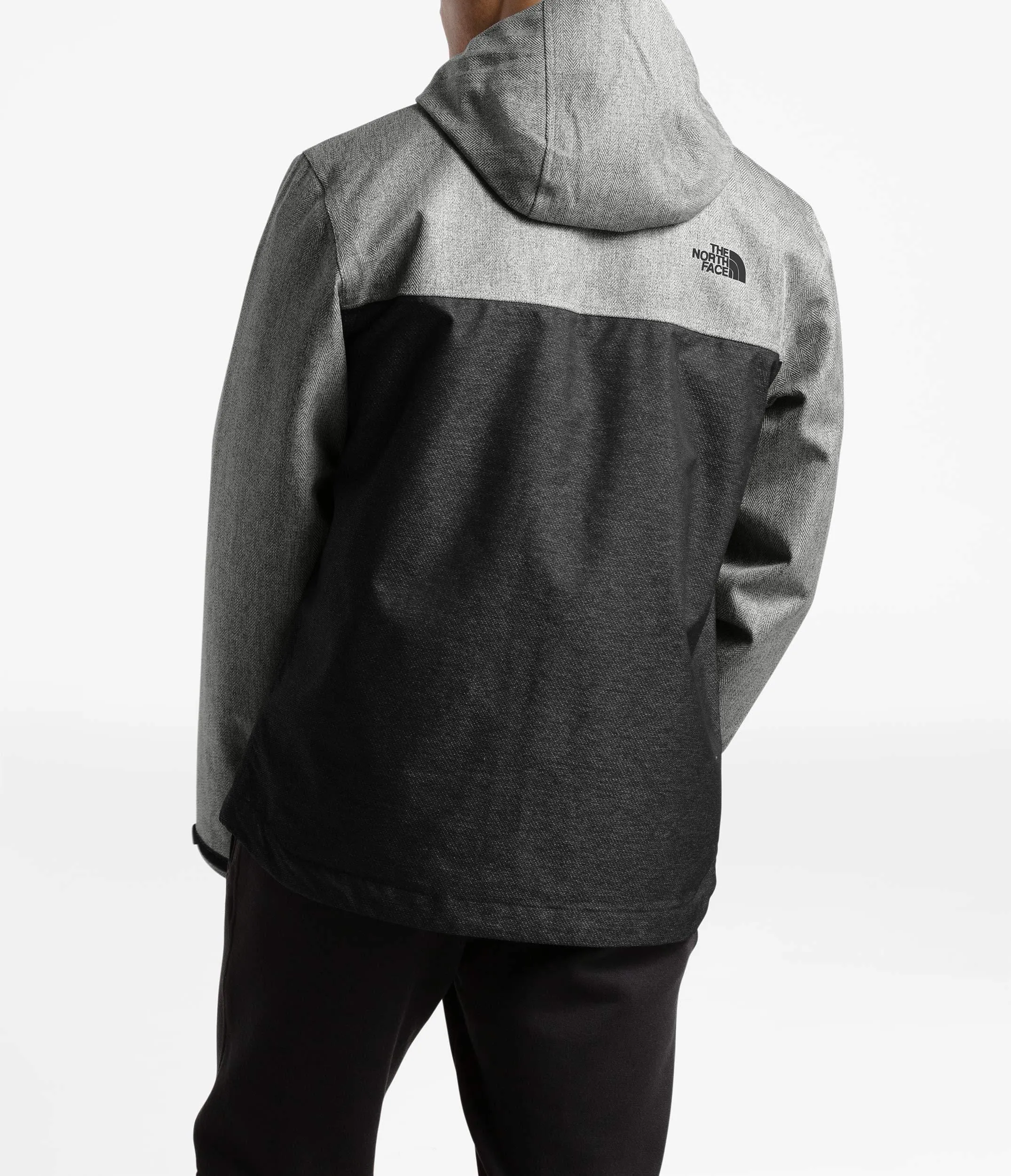 The North Face Men's Millerton Windbreaker Jacket, Monument Grey Herringbone/TNF Black Dobby, L