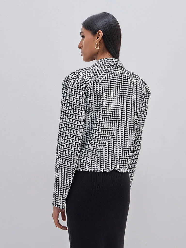 Wardrobe Black Houndstooth Print Jacket