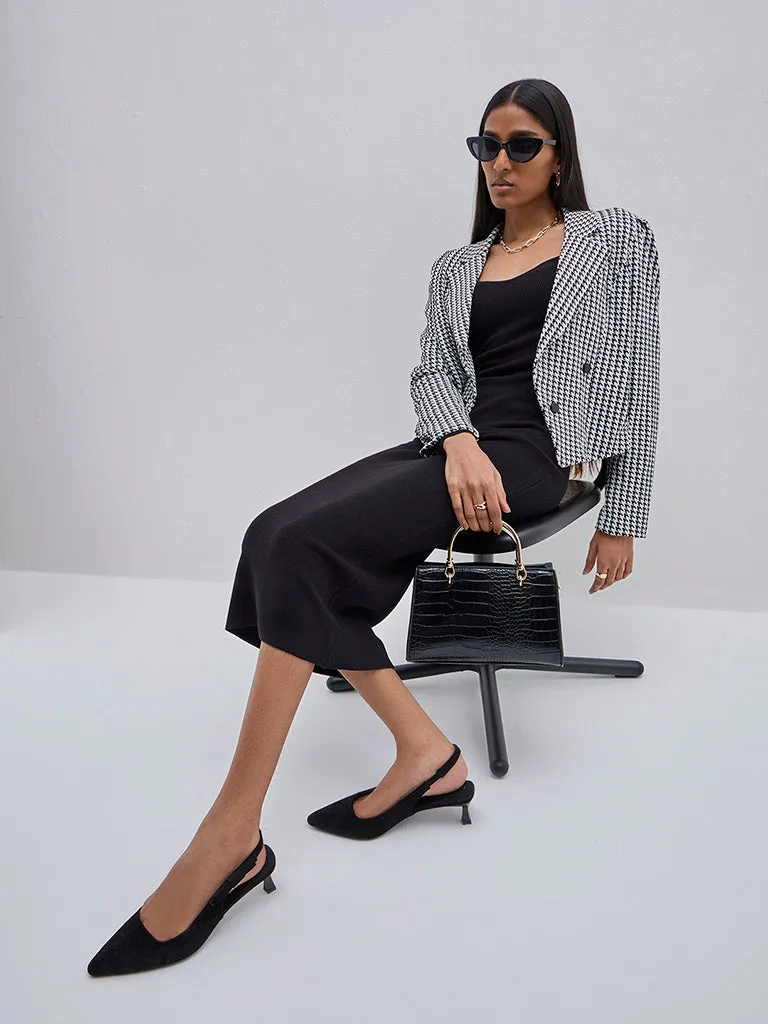 Wardrobe Black Houndstooth Print Jacket